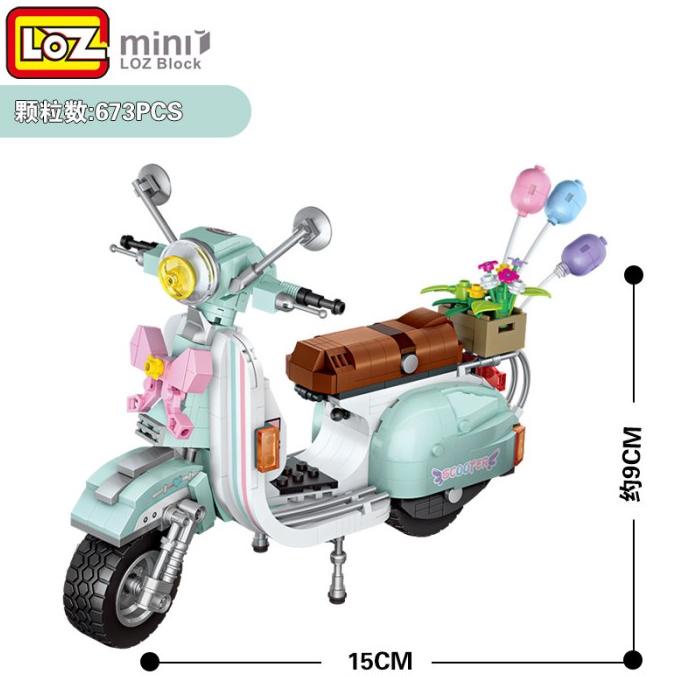 Loz LEGO 1117 - Motorcycle Vespa Mini Bricks Toy Miniature Block Motor