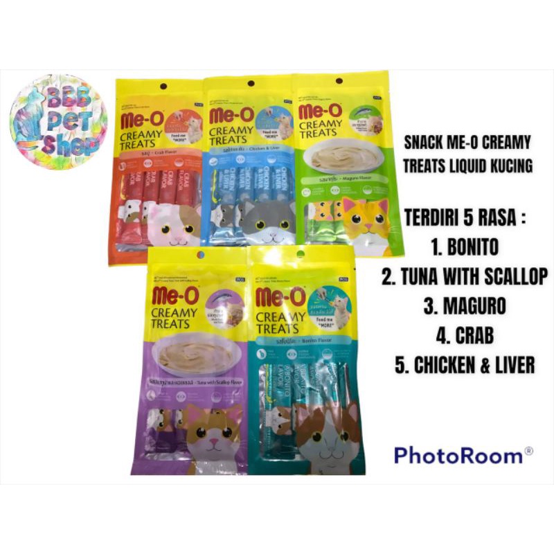 MEO ME-O CREAMY TREATS SNACK KUCING ISI 4PC / 15GR x 4 SACHET