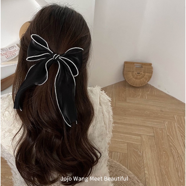 Caliloops Jepit Rambut Pita Besar Korea Dewasa Wanita Satin Fila