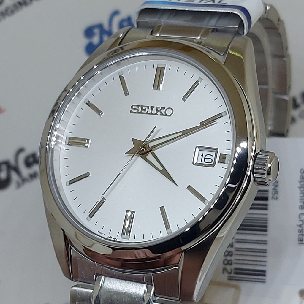 Seiko Quartz SUR307P1 Classic Sapphire Silver - Jam Tangan Pria SUR307