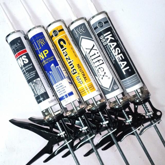 

PAKET GUN+SILICONE SEALANT NETRAL /NON ASAM OUT DOOR IN DOOR USE - Bening Clear