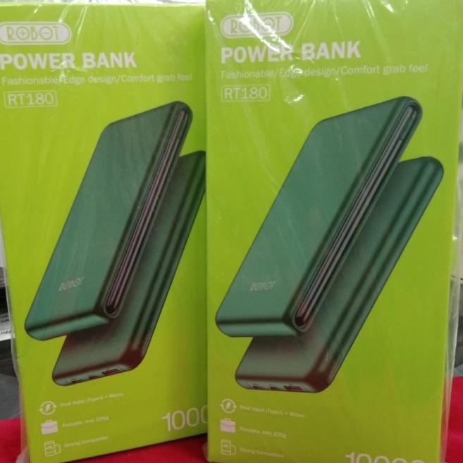 PowerBank Robot 10000 mAh RT 180 Dual Input Type C dan Micro USB Ori - Putih
