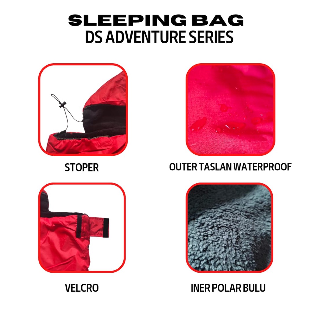 Sleeping bag polar bulu tebal lembut Ds Adventure series - sliping bag gunung - sleping bag bulu - sleeping bag - sleping bag - kantong tidur camping - kantong tidur dewasa - selimut camping - sliping bag bulu