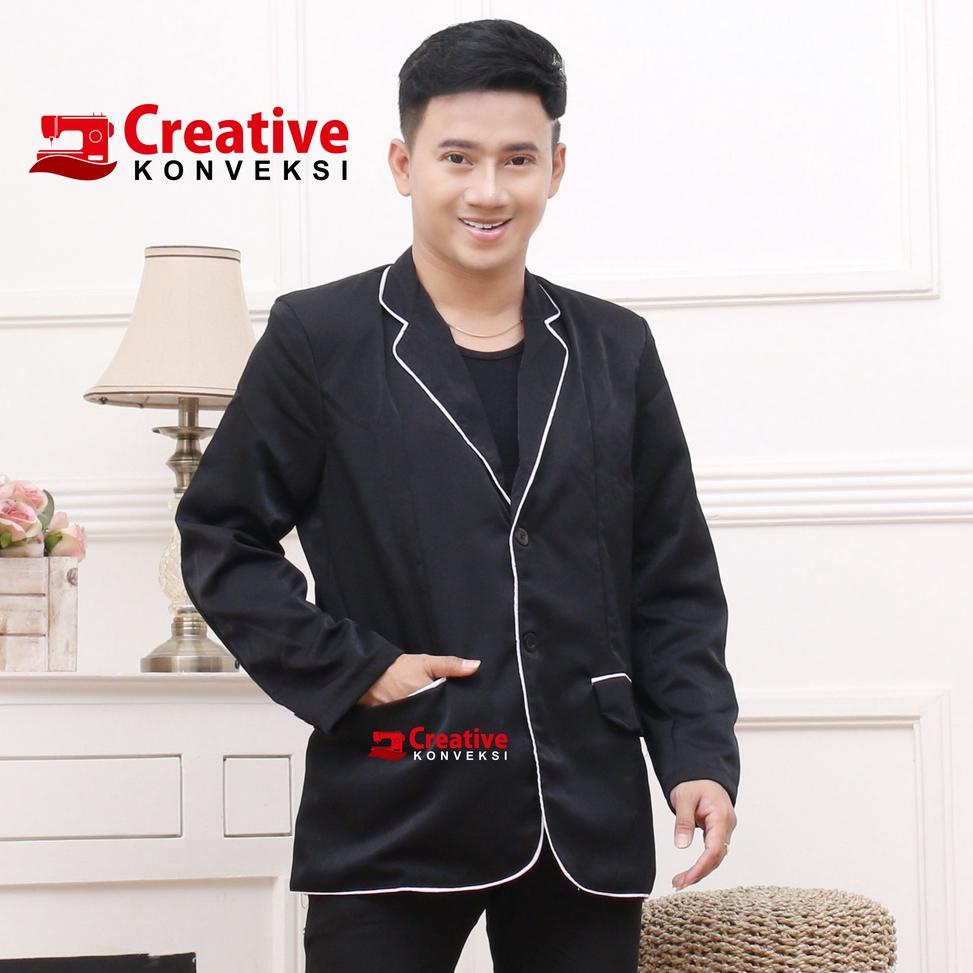 NEW JAS ALMAMATER SEKOLAH OSIS SMP SMA MAHASISWA PONDOK SANTRI / jas hitam lis putih full puring 388