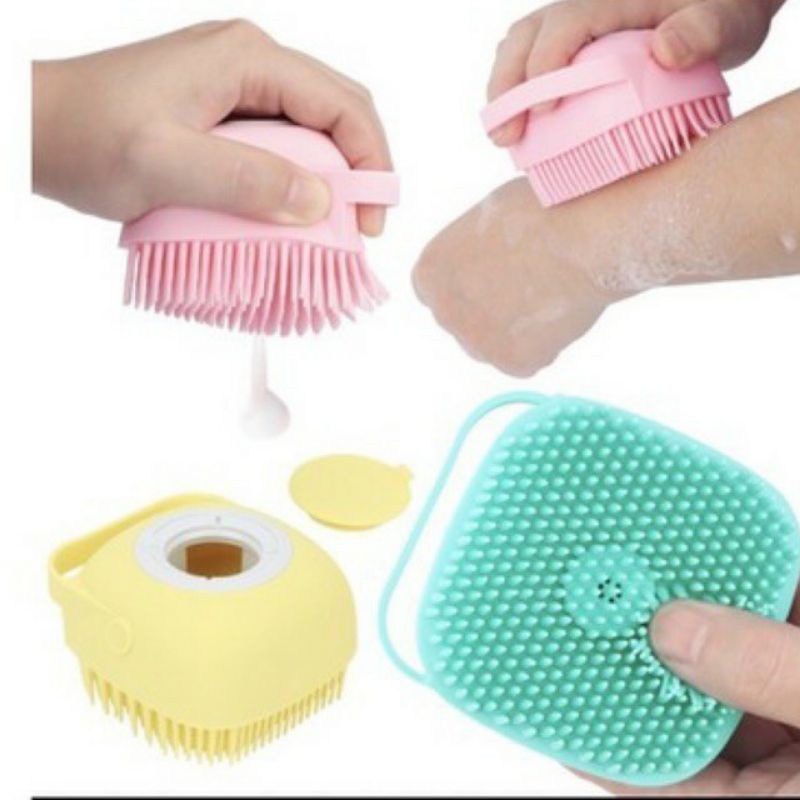 SIKAT MANDI BADAN DISPENSER SILIKON / BATH SHOWER SILICONE BODY BRUSH