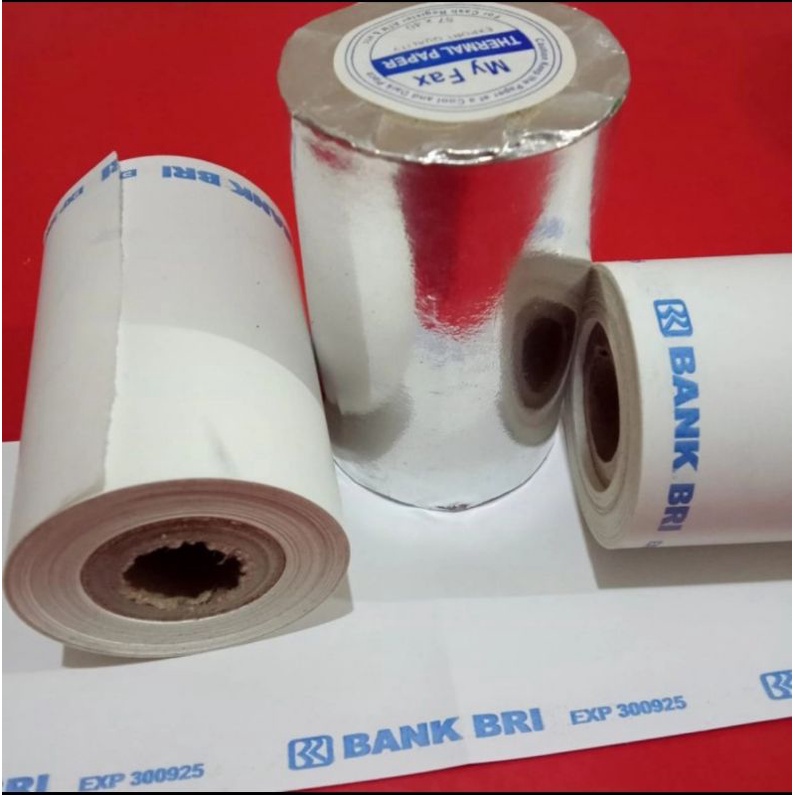 

Kertas Struk Thermal EDC Logo Bank BRI 57x40mm Paket Murah 10 roll