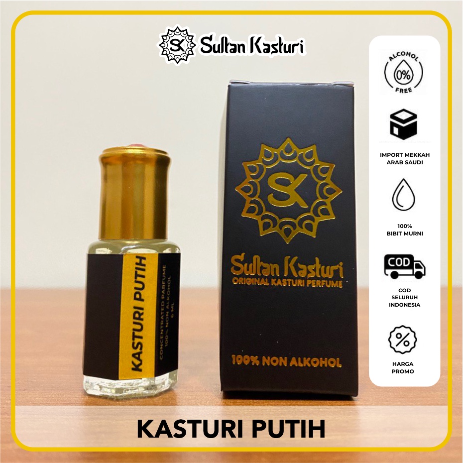 Kasturi Putih - Parfum Sholat Minyak Wangi Kasturi Putih Original Sultan Kasturi (NON ALKOHOL)