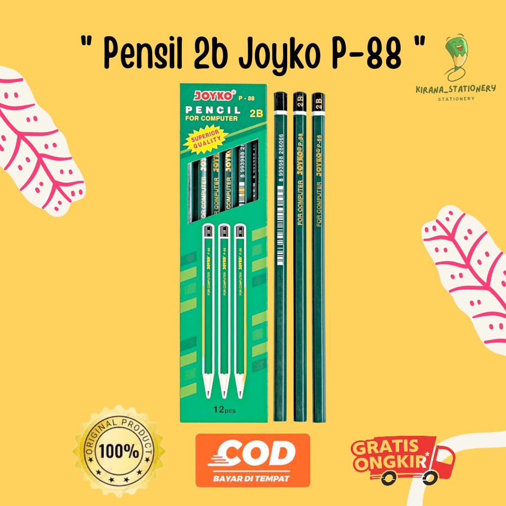 

TERMURAH PENSIL PENCIL 2B JOYKO P - 88 PENCIL 2B PENSIL 2B (PCS)
