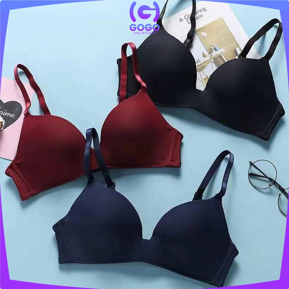 GOGO-P45 Bra BH Tanpa Kawat Bahan Halus Pakaian Dalam Wanita Bra Push Up Elastis Sexy Yoga Bra Murah