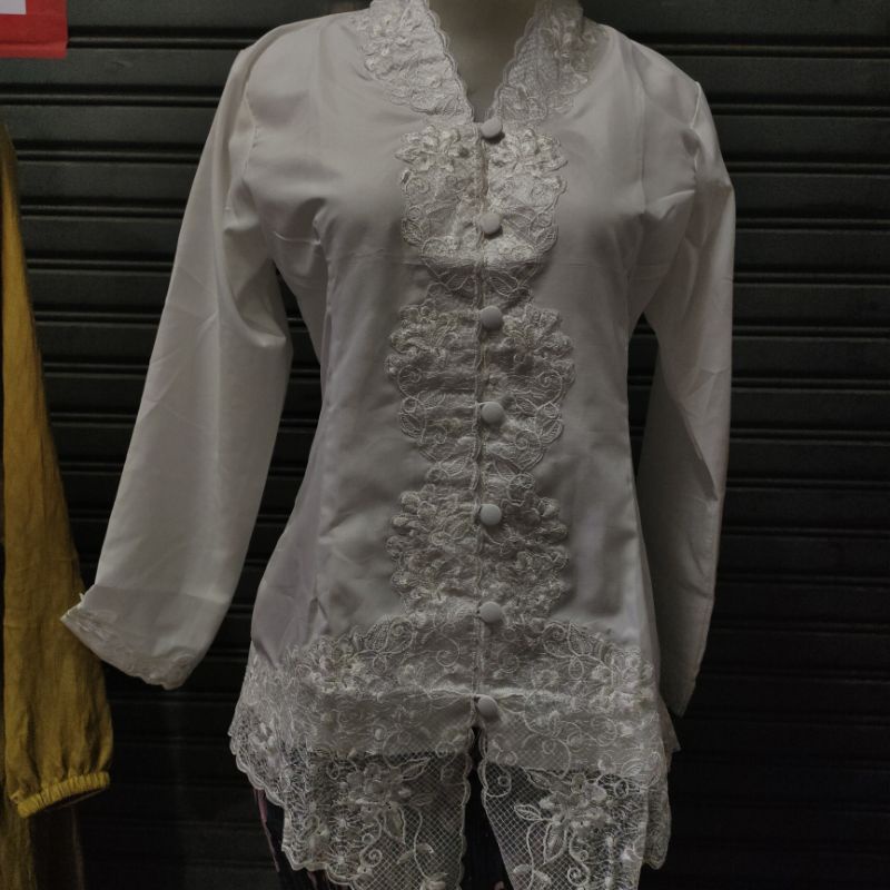Terlaris kebaya encim putih bw wanita - kebaya kartini perempuan- kebaya putih berkat encim