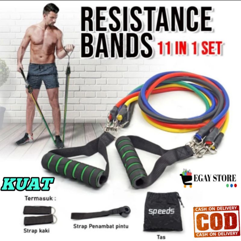 Resistance Band Resistence Bands Set Tali  Kuat Pembantu Olahraga Gym Fitness Yoga Workout Otot Tangan Kaki