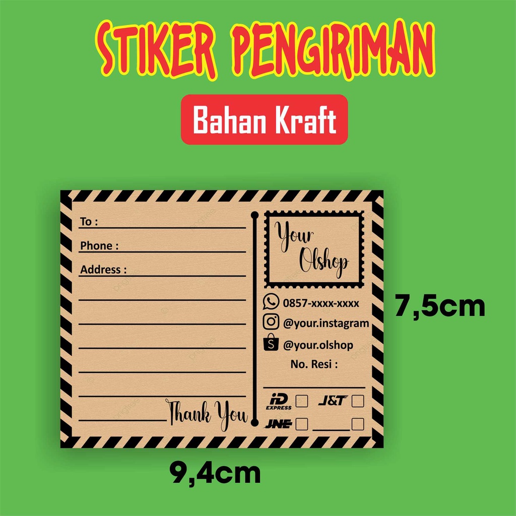 

STIKER LABEL PENGIRIMAN PAKET OLSHOP KRAFT