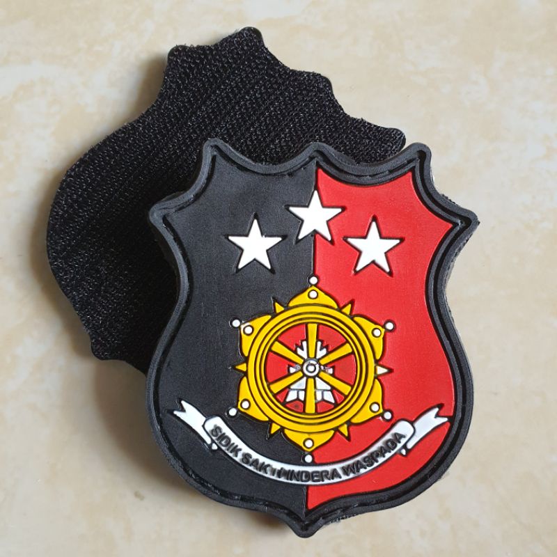 patch rubber logo bareskrim / polri / polisi / police / tempelan emblem karet velcro