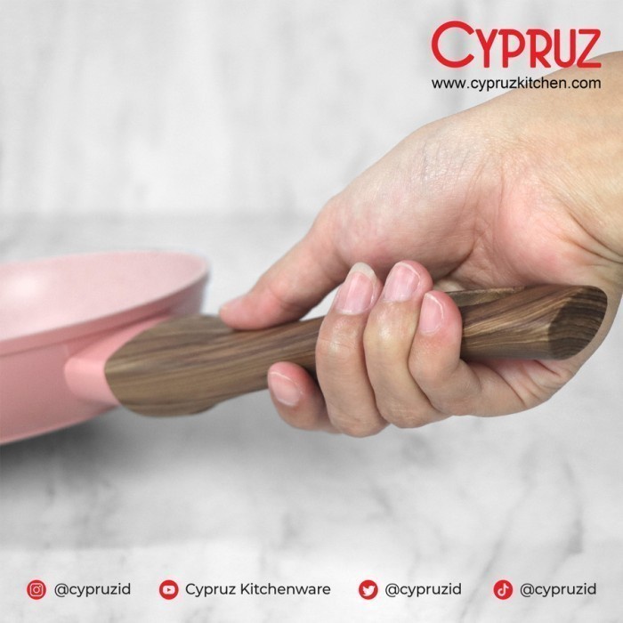 Cypruz FP-0698 Color Marble Pink Fry Pan Induksi Anti Lengket 28cm