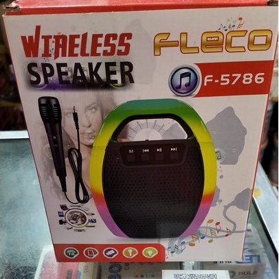 PROMO!!! SPEAKER BLUETOOTH PORTABLE FLECO F-5786 MP3/AUX/RADIOFM/LED/MICROPHONE