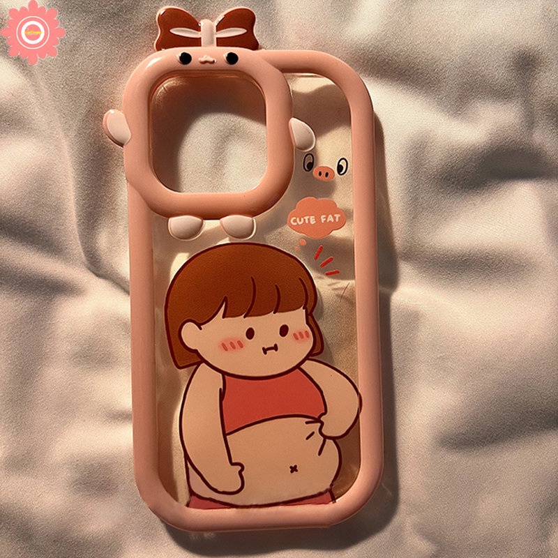 Soft Case Motif Kartun Perempuan Gemuk 3D Untuk Realme C33 8 8pro 9 9pro + C15 C25s C31 5 6i 9i 5s 5 7i 7 C25 C21Y C25Y C17 C21 C11 C35 C112 C303 Cover Penutup Mesin Cuci