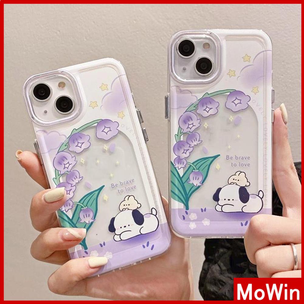 For iPhone 14 Pro Max iPhone Case Thickened TPU Soft Case Clear Case Space Case Plating Button Purple Flowers Compatible For iPhone 13 Pro Max 12 Pro Max 11 Pro Max 7plus XR xs max