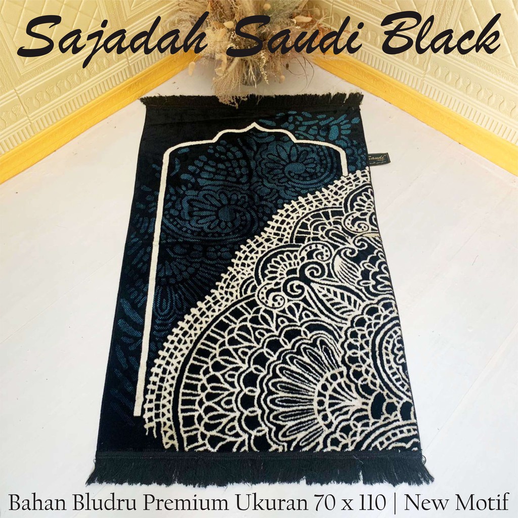 Sajadah Turki Tebal Halus Hitam Premium Sejadah Karpet Anti Slip Murah Sajadah Dewasa Pria dan Wanit