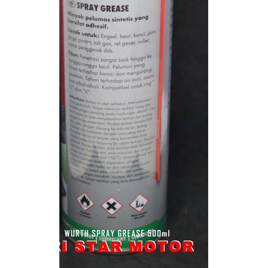 Spray Grease 500 ml WURTH - pelumas gemuk semprot