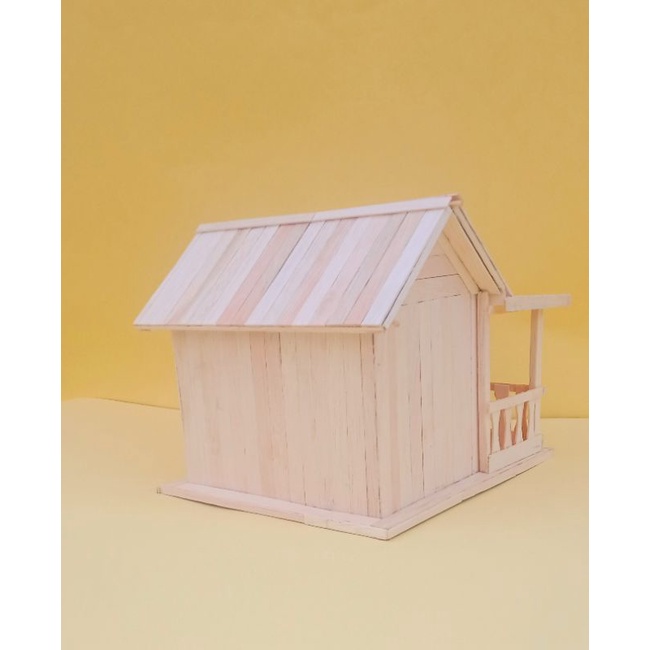 Image of miniatur rumah adat dari stik es krim #8