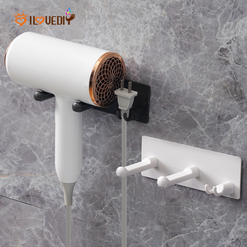 Rak Penyimpanan Hair Dryer Multifungsi Model Wall Mounted Untuk Dapur Dan Kamar Mandi