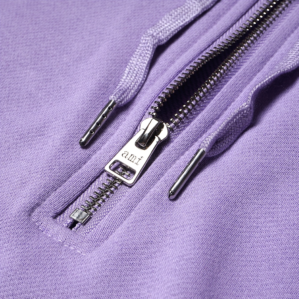 4M1 de Coeur Solid Logo Half Zip Jacket Purple