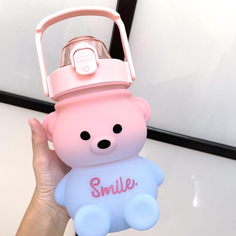 GOLDEN FOX / BOTOL MINUM BERUANG / BOTOL MINUM BONEKA VIRAL MURAH WARNA 1.1 LITER 2D & 3D STICKER