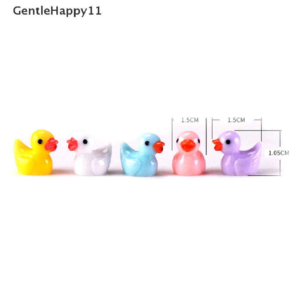 Gentlehappy 10pcs Flat Back Resin Ducks DIY Dekorasi Kerajinan Membuat Pemandangan Taman Peri id