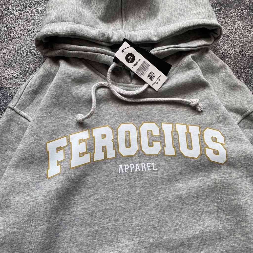 FEROCIOUS CO. Sweater Hoodie Logos Authentic - Grey Misty [FREE STICKER]