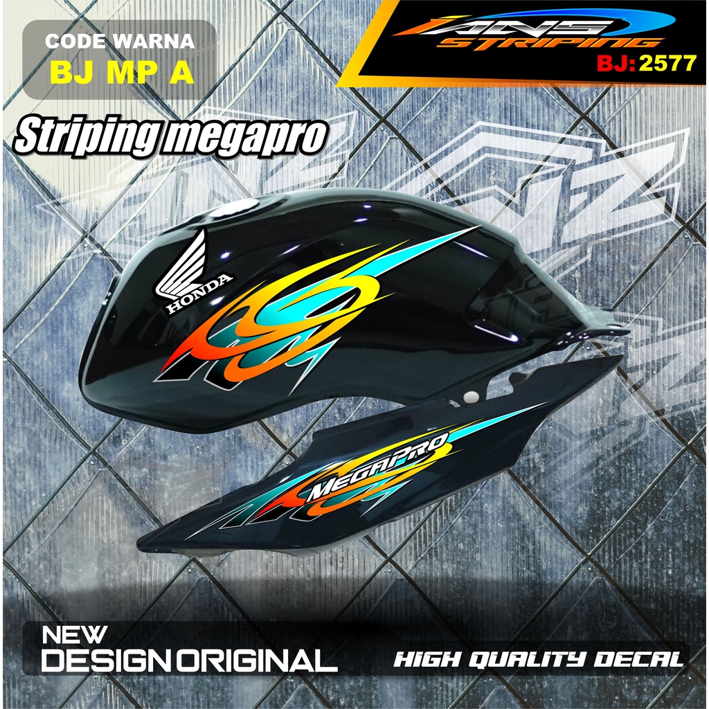 VARIASI STICKER BODY MOTOR MEGAPRO NEW DESAIN/ STRIPING CUSTOM MP HIU TERMURAH / STIKER MOTOR MEGAPRO TERBARU