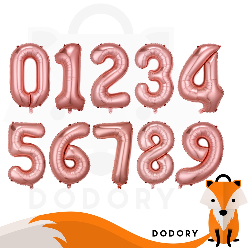 DODORY HL0439 Balon Foil Angka 100cm Rose Gold Balon Angka Jumbo