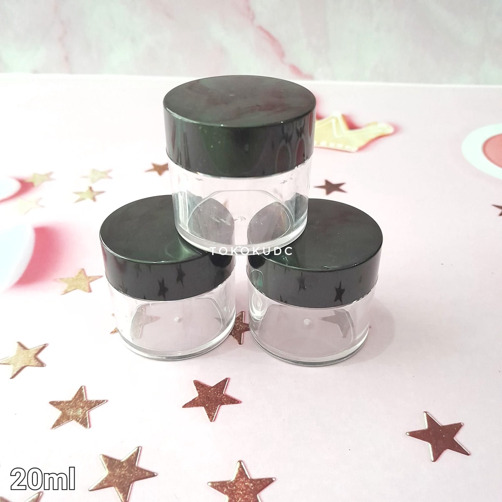 3PCS CONTAINER JAR POT BLACK 20ML - CO00016