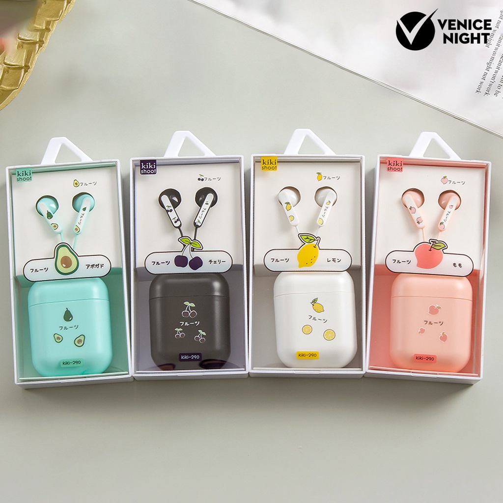 (VNEP) (Berkabel) In-ear Earphone Kartun Kotak Nyaman Dipakai Universal High Fidelity Sound Earbud untuk Ponsel