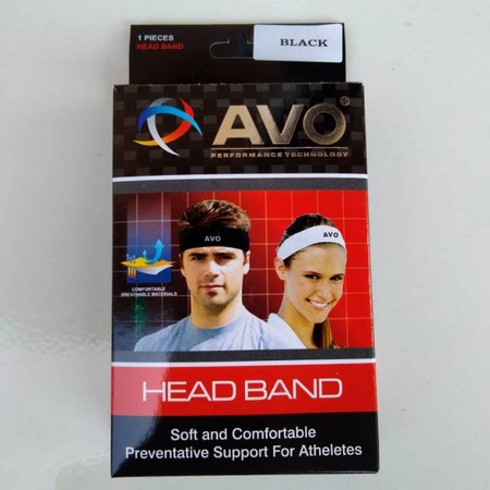 Head Band AVO / Ikat Kepala Olahraga bulutangkis, tenis, basket, dll