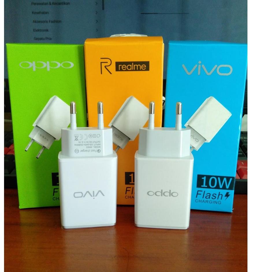 ㅠ BATOK CHARGER BRAND 10W 2.4A OPPO VIVO REALME FLASH CHARGING TRAVEL ADAPTOR KEPALA CHARGER ㊠