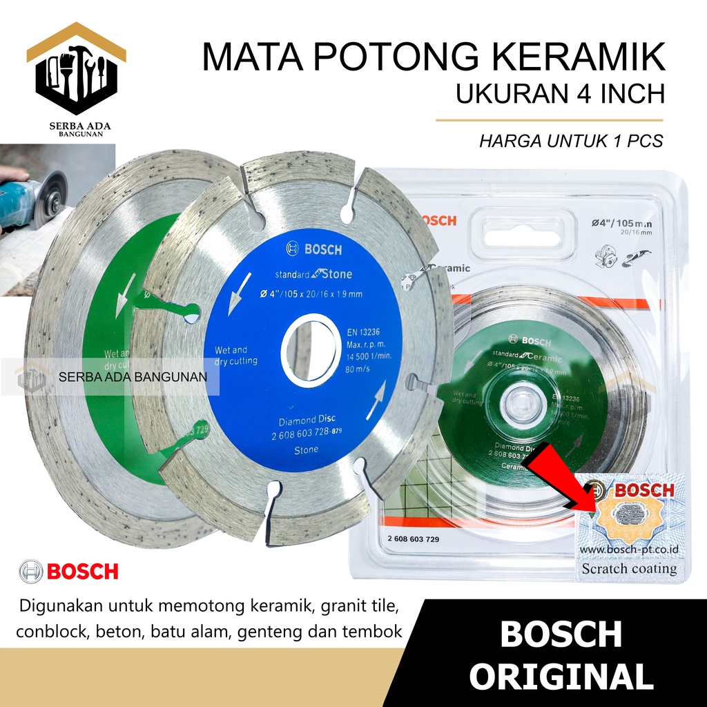 MATA POTONG KERAMIK BOSCH / DIAMOND WHEEL BLADE / CUTTING / DW BOSCH