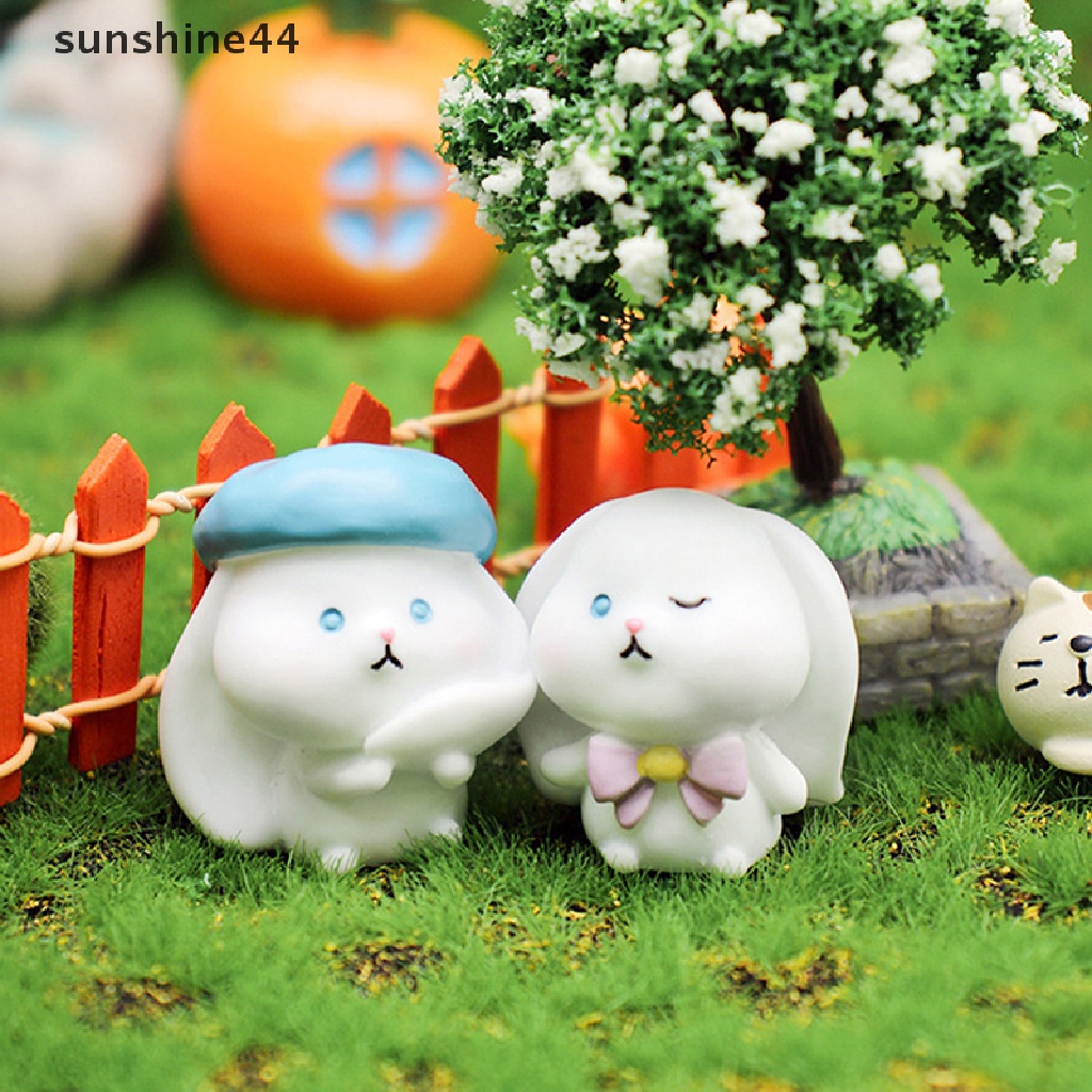 Sunshine 1pc Miniatur Kelinci Bahan Resin Untuk Dekorasi Taman Mini / Craft DIY