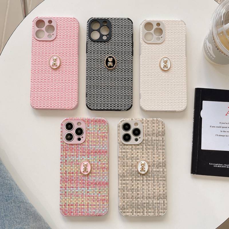 Soft Case Motif Beruang Bahan Kain Metal Untuk OPPO A36 A76 A96 A3S A7 A5S A12 A11K A31 A53 A33 A35 A15S A5 A9 F9 Pro Reno 5 6 7Z 8