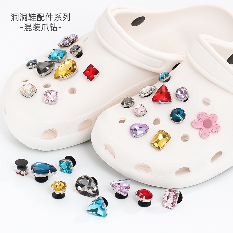 10pcs Crocs Jibbitz Glass Diamond Untuk Pria Dan Wanita Charms | Jibbitz Untuk Crocs