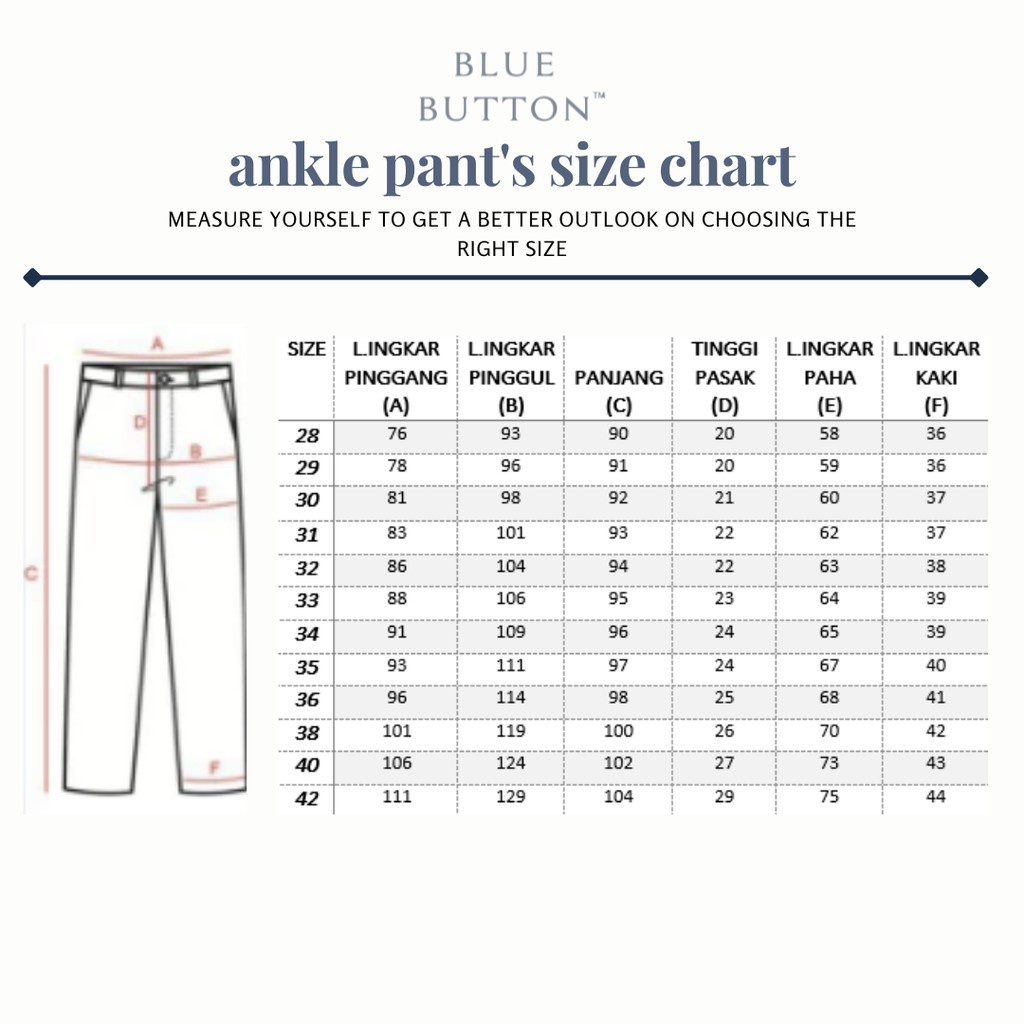 BlueButton Smart Chino Ankle Pants SLIM FIT Strecth Celana Panjang Chino Sage