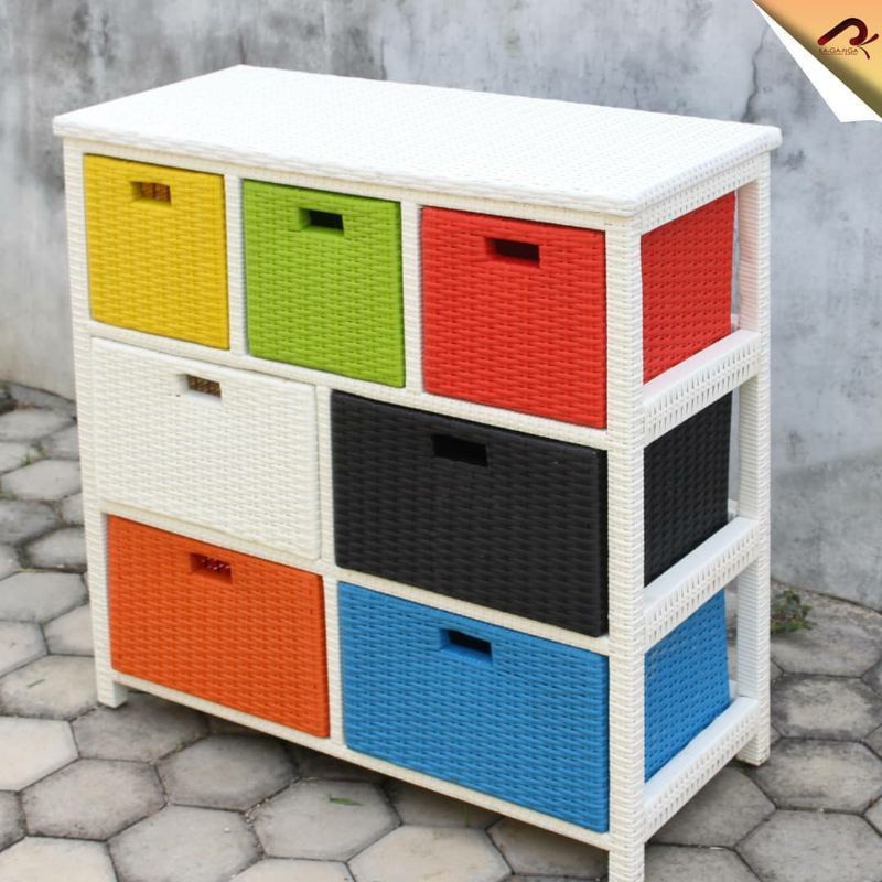 LEMARI ROTAN SINTETIS 7 LACI