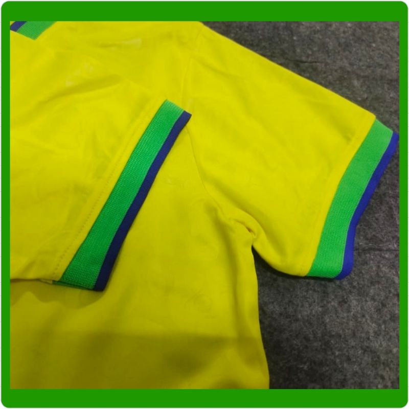 Setelan Bola Anak Brasil / Jersey Piala Dunia Brasil Anak / Kaos Bola Import Junior / Jersey Brazil Junior / Baju Bola Brazil / Sport Collection Jakarta