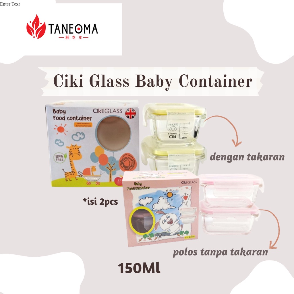 Ciki Glass Baby Food Container / Mpasi Bayi 150ml Isi 2
