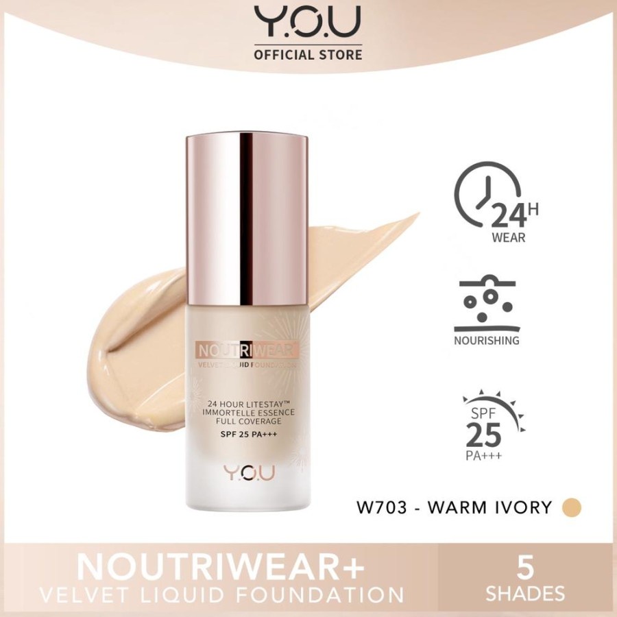 Y.O.U NUTRIWEAR + VELVET LIQUID FOUNDATION SPF 25 PA+++ - 20ml