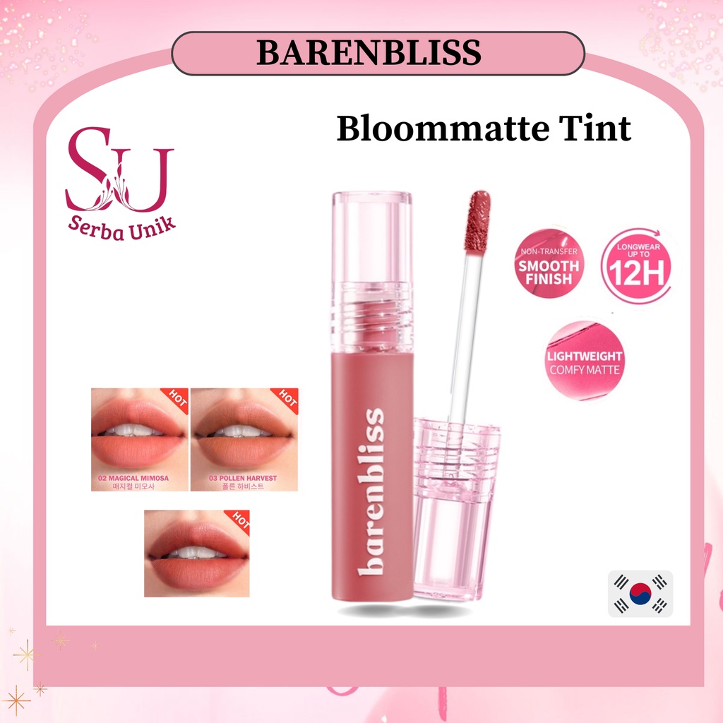 BNB Barenbliss Korean Bloomatte Full Bloom Transferproof Matte Tint | Long Lasting 12H | Lip Tint | Lip Matte | Lip Cream