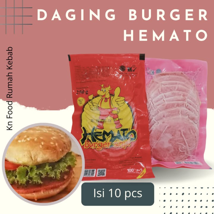 

Daging Burger Hemato Sapi - Daging Burger Hemato isi 10 pcs