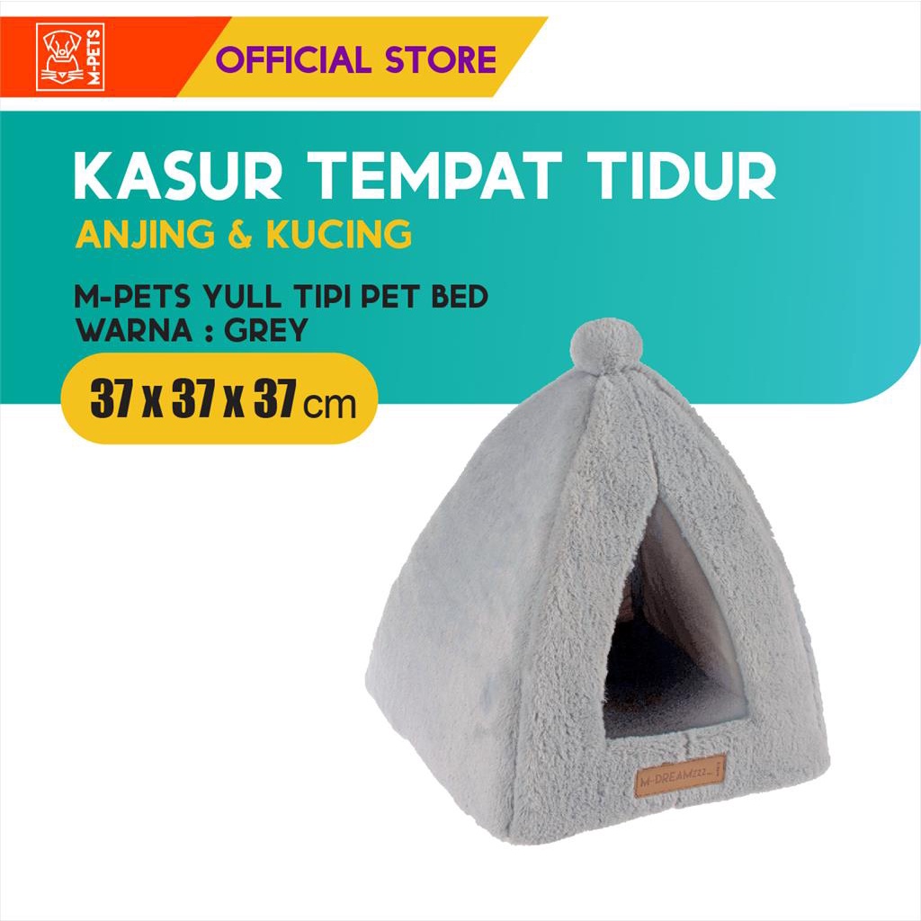 M-Pets Yull Tipi Pet Bed Grey / Kasur Tempat Tidur Kucing Anjing