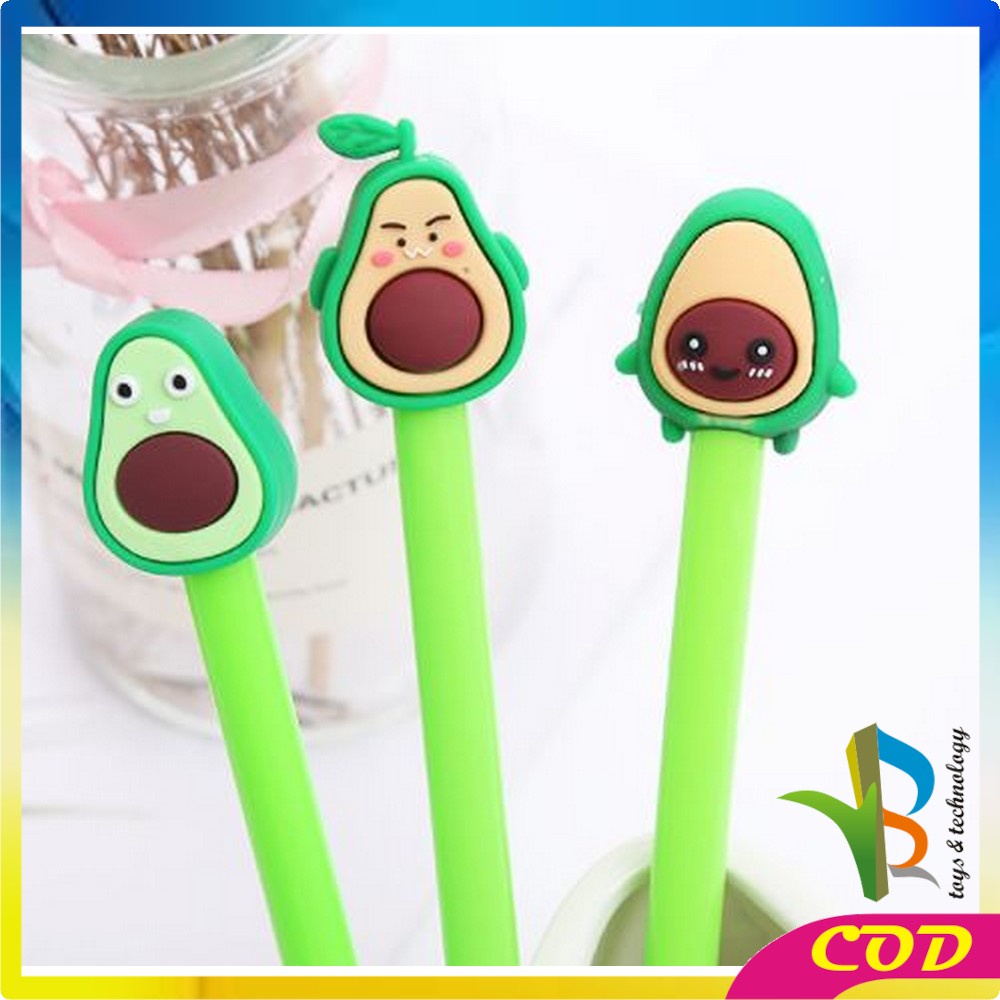 RB-A9 Pena / Pulpen Karakter Alpukat Lucu Pen Avocado Alat Tulis Stationary Murah