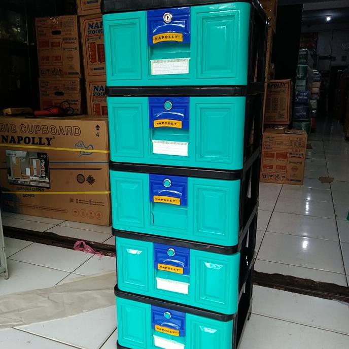 RAK LACI PLASTIK SERBA GUNA LEMARI PLASTIK 5 SUSUN NAPOLLY