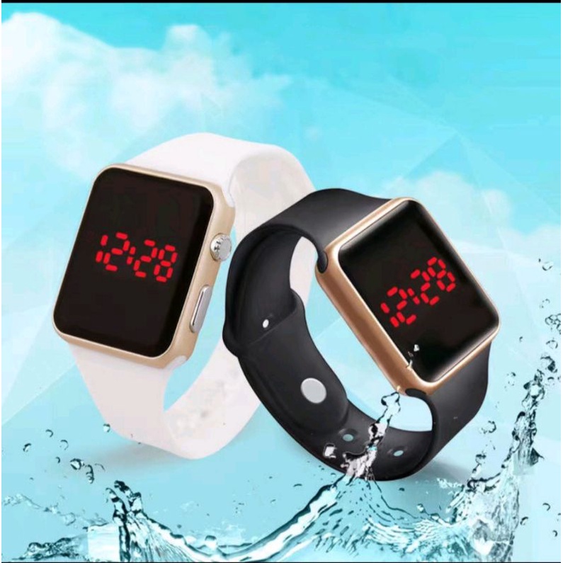Jam tangan LED kotak mewah untuk pelajar /kado orang spesial